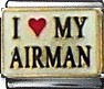I love my airman - enamel Italian charm